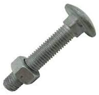 1/2inches-13 x 8inches Hot Dipped Galvanized Carriage Bolt w/Nuts, Quantity 2...