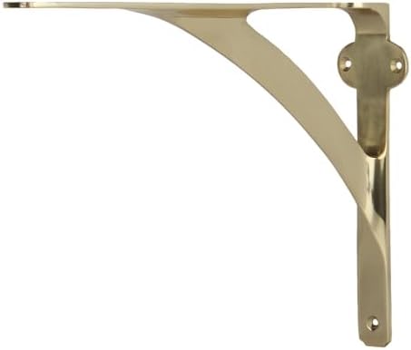 A29 Shelf Brackets, Solid Brass, Polished Brass Finish, Set of 2