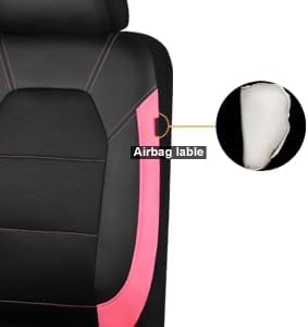 CAR PASS Leather Seat Covers, Breathable Universal Car Seat Cover Full Set fo...