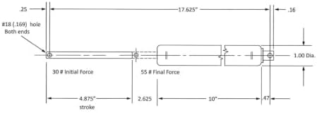 Trash Chute 10" Inch Extended Hydraulic Silver Closer for Bottom Hinged ...