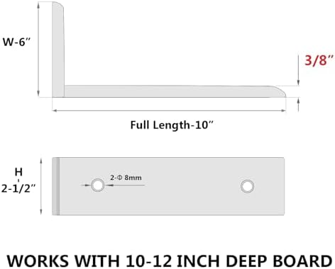 NEODROP 6-Pack 10 Inch Countertop Support Brackets, Heavy Duty L Brackets for...