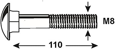 CONNEX KL4118110 Carriage Bolts 603 galv. M8x110, M8 x 110mm