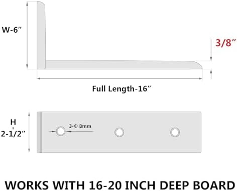 NEODROP 4-Pack 16 Inch Countertop Support Brackets, Heavy Duty L Brackets for...