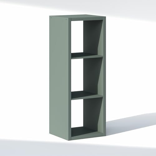 Furinno Cubic Extra Thick 3-Cube Closet Organizers and Storage, Sage Green