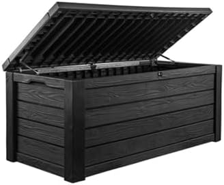 Keter Westwood Outdoor Storage Deck Box, 150 Gallon, Dark Grey