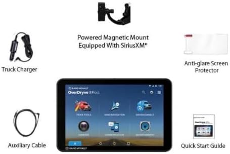 Rand McNally OverDryve 8 Pro II 8-Inch Truck GPS Tablet with Built-in Dash Ca...