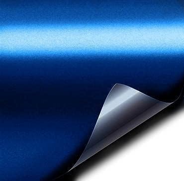 VViViD Blue Satin Chrome Vinyl Wrap Stretch Conform DIY Easy to Use Air-Relea...