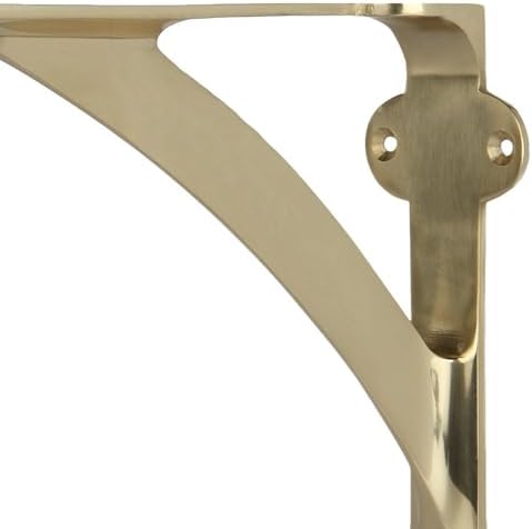 A29 Shelf Brackets, Solid Brass, Polished Brass Finish, Set of 2