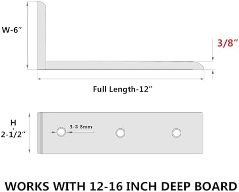 NEODROP 4-Pack 12 Inch Countertop Support Brackets, Heavy Duty L Brackets for...