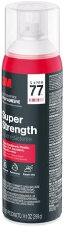 3M Super 77 Multi-Surface Spray Adhesive, 7.35 oz., Low VOC, Quick Bond, Fast...