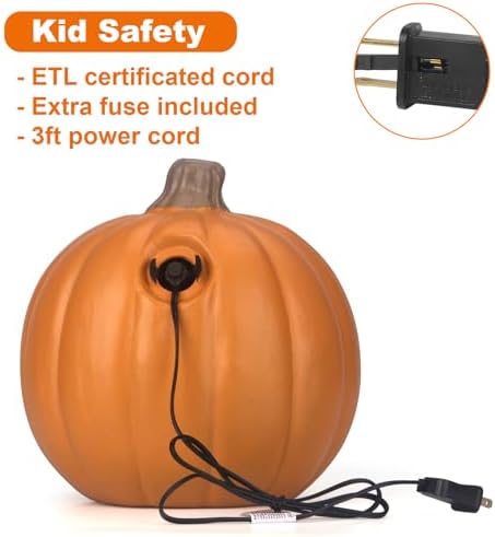11" Jack O Lantern Halloween Pumpkin Lantern Light Up Pumpkin Decoration...