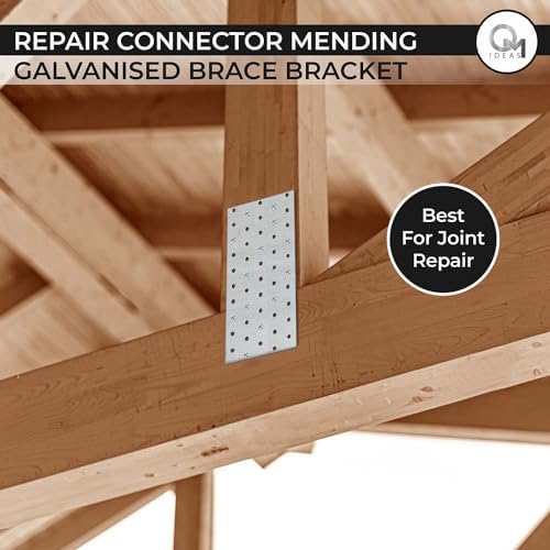 5 x Flat Joining Plates (200 x 100 x 2) Connecting Perforated Metal Brace Bra...