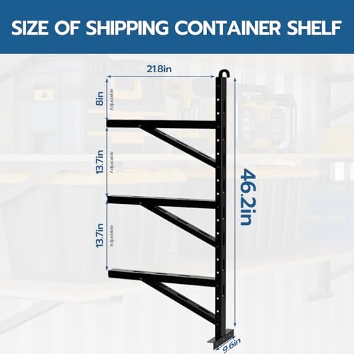 2 Pcs Shipping Container Shelving Bracket, 22"(D) x 46.5"(H)