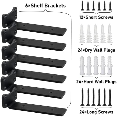 Floating Shelf Brackets Heavy Duty Industrial L Shelf Bracket - 5mm Thick Pre...