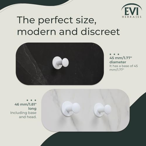 Evi Bathroom Hanger | Stainless Steel Wall Hanger | White Lacquered Finish | ...