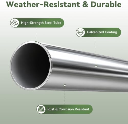 Aoxun 10x20 ft Heavy Duty Carport, Adjustable Height Portable Garage, White