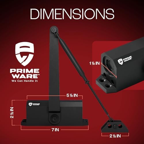 PrimeWare DC-300 Adjustable Automatic Door Closers for Home | Soft Close, No ...