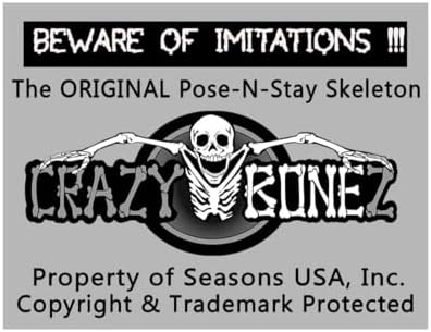 Crazy Bonez Original Pose-N-Stay Halloween Skeleton, 5 FT โ Life-Size