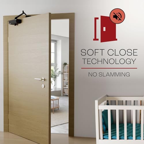 PrimeWare DC-300 Adjustable Automatic Door Closers for Home | Soft Close, No ...