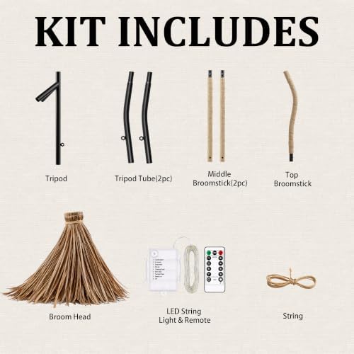 Halloween Decorations โ 4.5FT Light Up Witch Broom