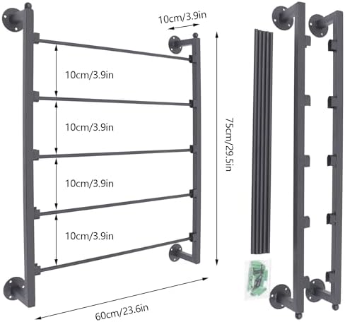 5 Layer Wall Scarf Display Tie Rack Ribbon Organizer Wrapping Paper Holder