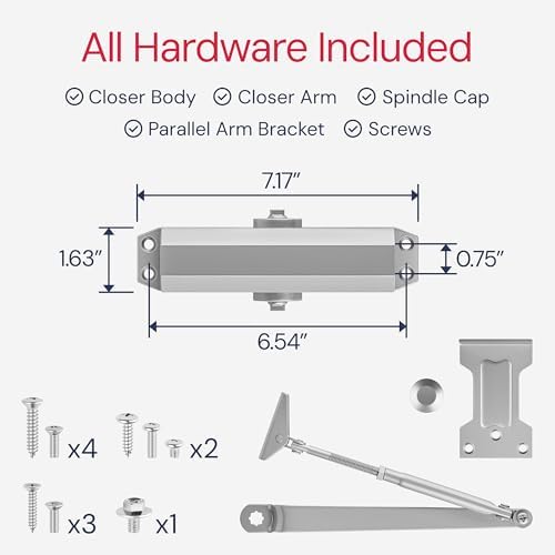 Door Closer for Interior and Light Commercial Door Use Power Size #3 Cast Alu...