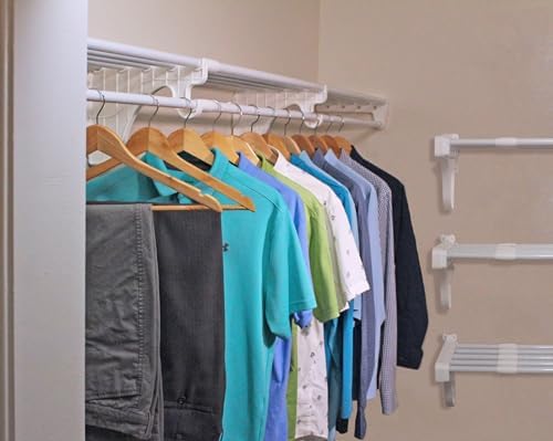 EZ Shelf - Hanging Shelf - Closet Rod - Expands 17.5-27โ - White, Closet Shel...