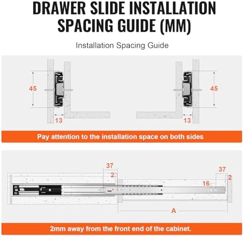 VEVOR Soft Close Drawer Slides 10 Pairs 20 Inch, Heavy Duty Full Extension Si...
