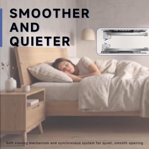 6 Pair 21 Inch (533mm) Undermount Soft Close Drawer Slides