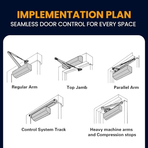 Hydraulic Automatic Door Closer – Heavy Duty Adjustable Closer (Up to 150 lbs...