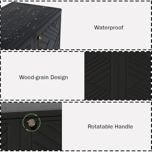 Mrosaa Storage Box Outdoor Caninet,Resin Indoor Storage Box Waterproof Outdoo...