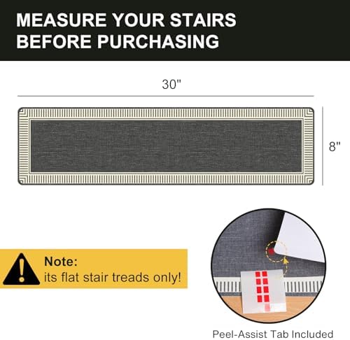 SALLOUS Outdoor Stair Treads 8” x 30” - 10-Pack Non Slip Stair Grip Tape for ...