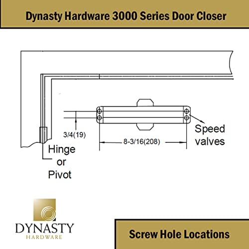 Dynasty 3000 Series Door Closer, Sprayed Aluminum, Spring 3