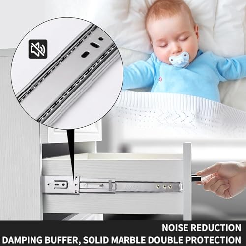 12 inch Soft Self Close Drawer Slides 6 Pairs (12pcs) Full Extension Ball Bea...