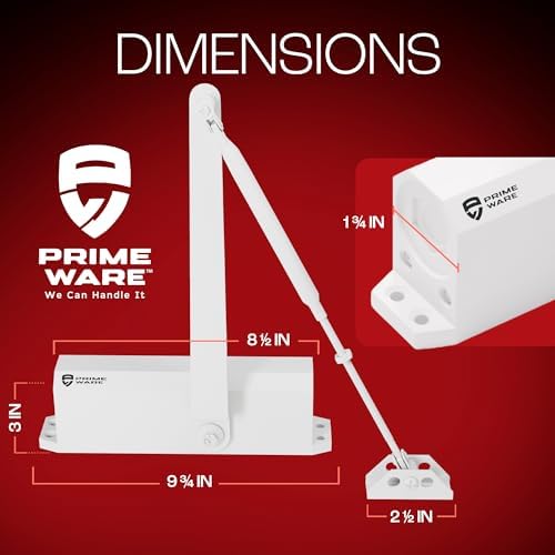 PrimeWare DC-600 Adjustable Automatic Door Closers for Home | Soft Close, No ...