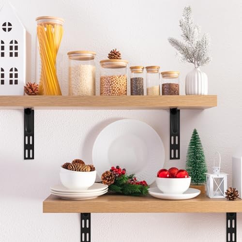 Yalikop 10 Pack Adjustable Shelf Brackets for Double Track System Closet Orga...