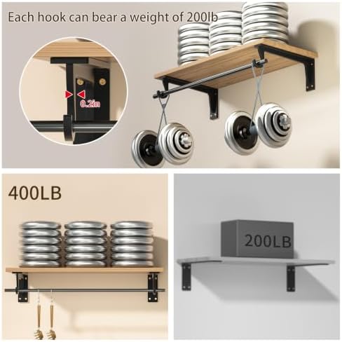 Closet Rod Bracket Heavy Duty,10x5.6in Closet Shelf Brackets Support 400LBS