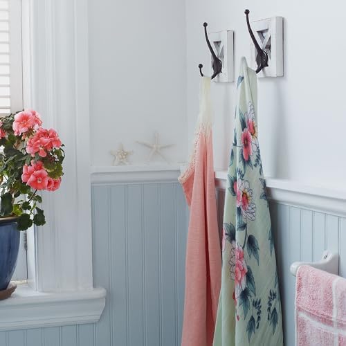 Autumn Alley Farmhouse Bathroom Decor White Hooks, Towel, Coat, and Robe Hook...