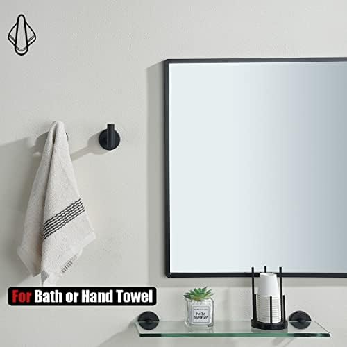 JQK Black Bathroom Towel Hook, Coat Robe Clothes Hook for Bathroom Kitchen Ga...