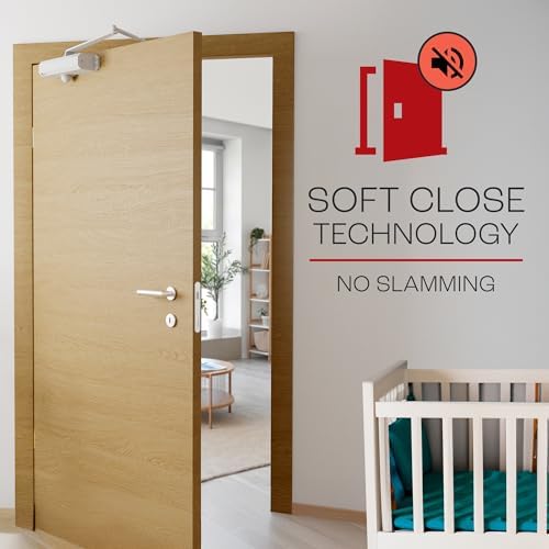 PrimeWare DC-600 Adjustable Automatic Door Closers for Home | Soft Close, No ...