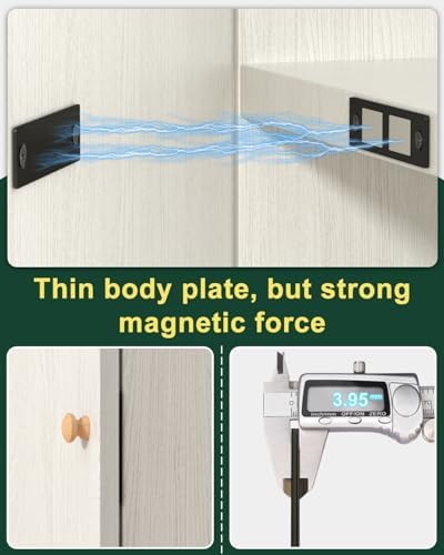 Jiayi 30 Lb Ultra Thin Cabinet Drawer Door Magnets, 12 Pack Magnetic Cabinet ...