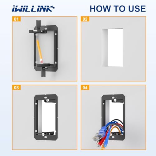 iwillink 1 Gang Low Voltage Mounting Bracket, Black, 25-Pack