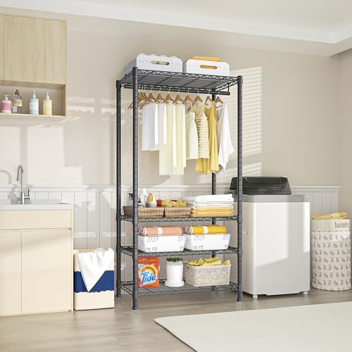 Ulif H2 Heavy Duty Clothes Rack, Freestanding 4 Tiers Garment Rack for Hangin...