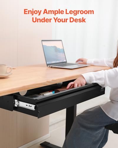 VEVOR Under Desk Drawer Slide Out, 33inch Under Desk Mounted Pull-out Drawer ...