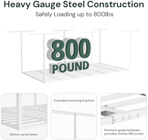 SunsGrove 4x6 Overhead Garage Storage Rack Organization, Adjustable Ceiling M...