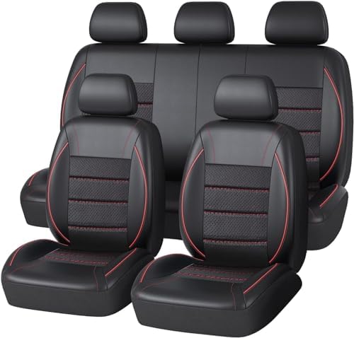 CAR PASS Universal FIT Piping Leather Car Seat Cover, for suvs,Van,Trucks,Air...