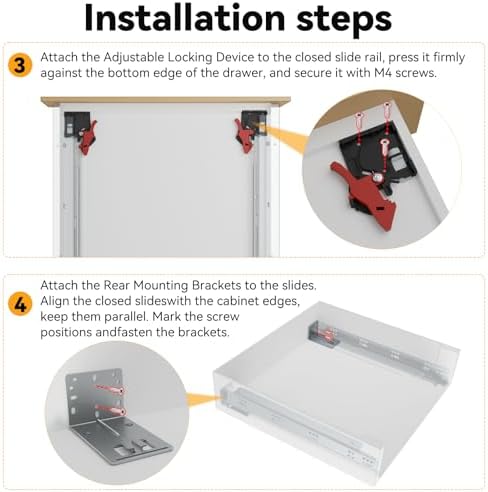 Undermount Soft Close Heavy Duty Drawer Slides 21 Inch, 80LB