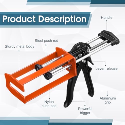 Relaxweex 1 Pcs Epoxy Gun Dual Component Caulking Gun, 200 ml / 6.75 Fl oz, M...