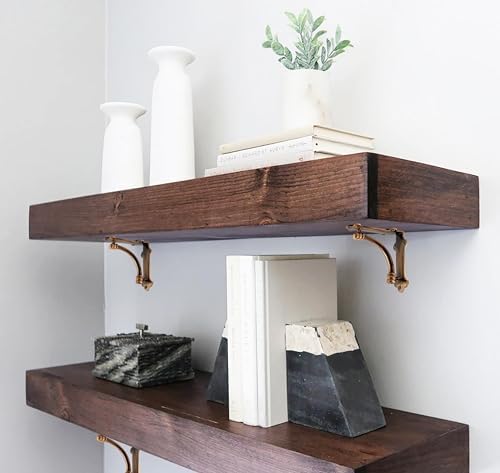 NACH Decorative Shelf Brackets, 4 Pack of 5.25 x 1.25 x 5.25 inch Copper Cast...