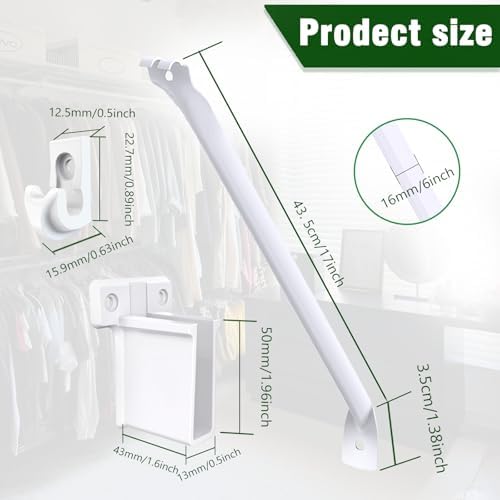 8 Pcs 12 Inch Wire Shelf Brackets, Metal Support Brackets with 10 Wire Shelf ...